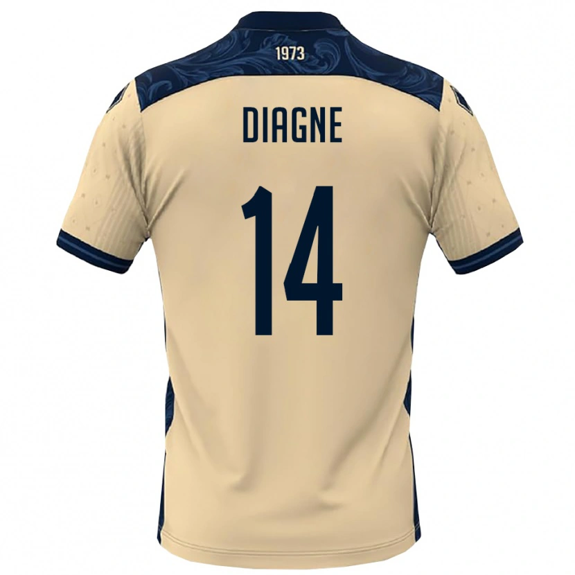 Danxen Mujer Camiseta Baye Diagne #14 Blanco Marino 2ª Equipación 2025/26 La Camisa