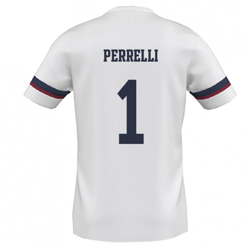 Danxen Mujer Camiseta Samuele Perrelli #1 Blanco Rojo 2ª Equipación 2025/26 La Camisa
