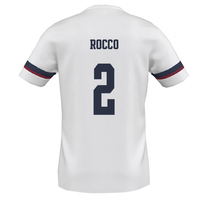Danxen Mujer Camiseta Antonio Rocco #2 Blanco Rojo 2ª Equipación 2025/26 La Camisa