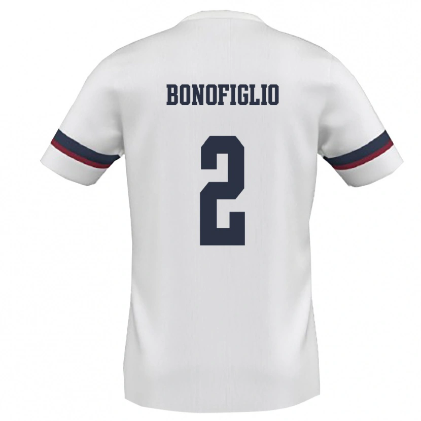 Danxen Mujer Camiseta Lucio Bonofiglio #2 Blanco Rojo 2ª Equipación 2025/26 La Camisa