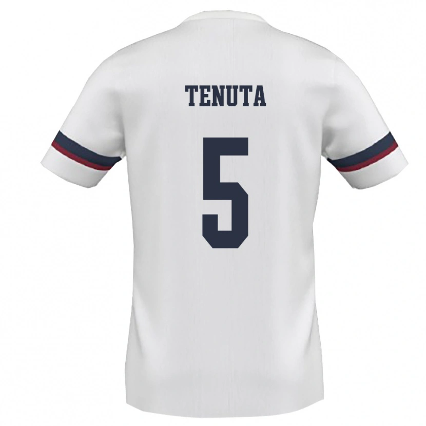 Danxen Mujer Camiseta Alessandro Tenuta #5 Blanco Rojo 2ª Equipación 2025/26 La Camisa