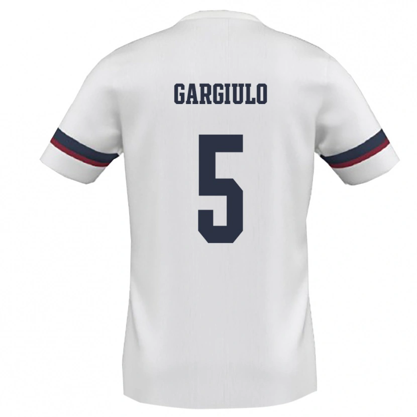 Danxen Mujer Camiseta Mario Gargiulo #5 Blanco Rojo 2ª Equipación 2025/26 La Camisa