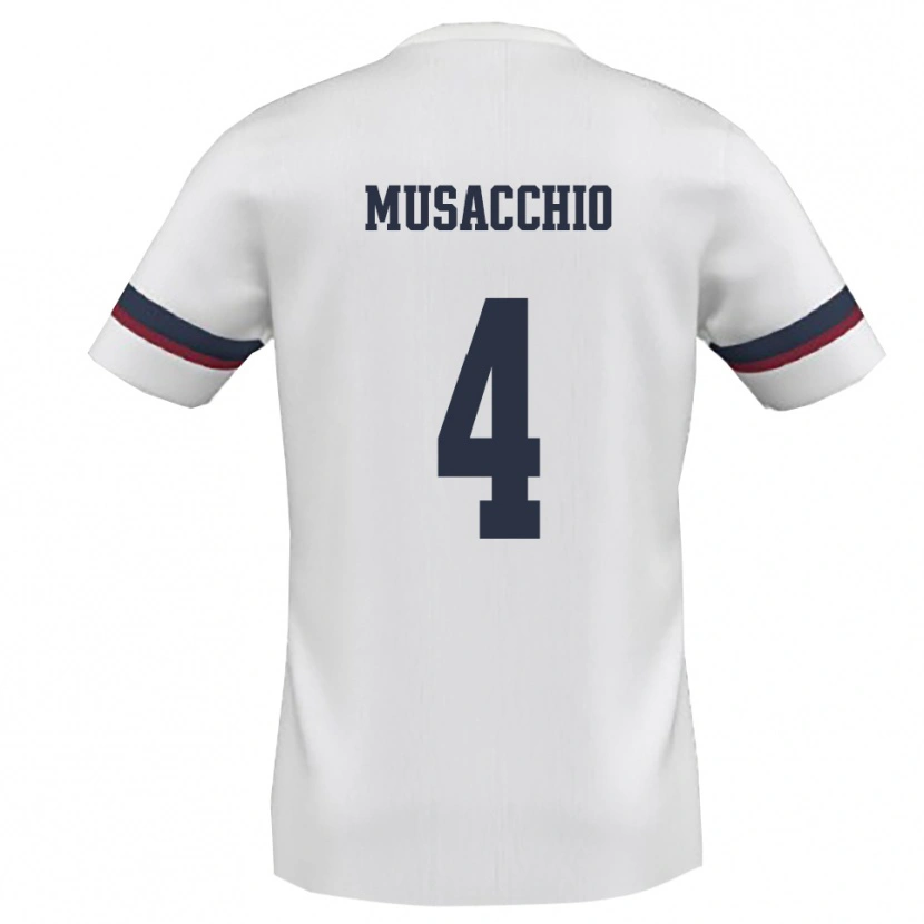 Danxen Mujer Camiseta Carmine Musacchio #4 Blanco Rojo 2ª Equipación 2025/26 La Camisa