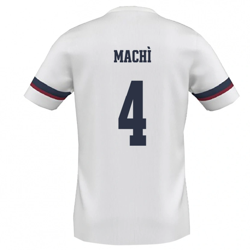 Danxen Mujer Camiseta Christian Machì #4 Blanco Rojo 2ª Equipación 2025/26 La Camisa