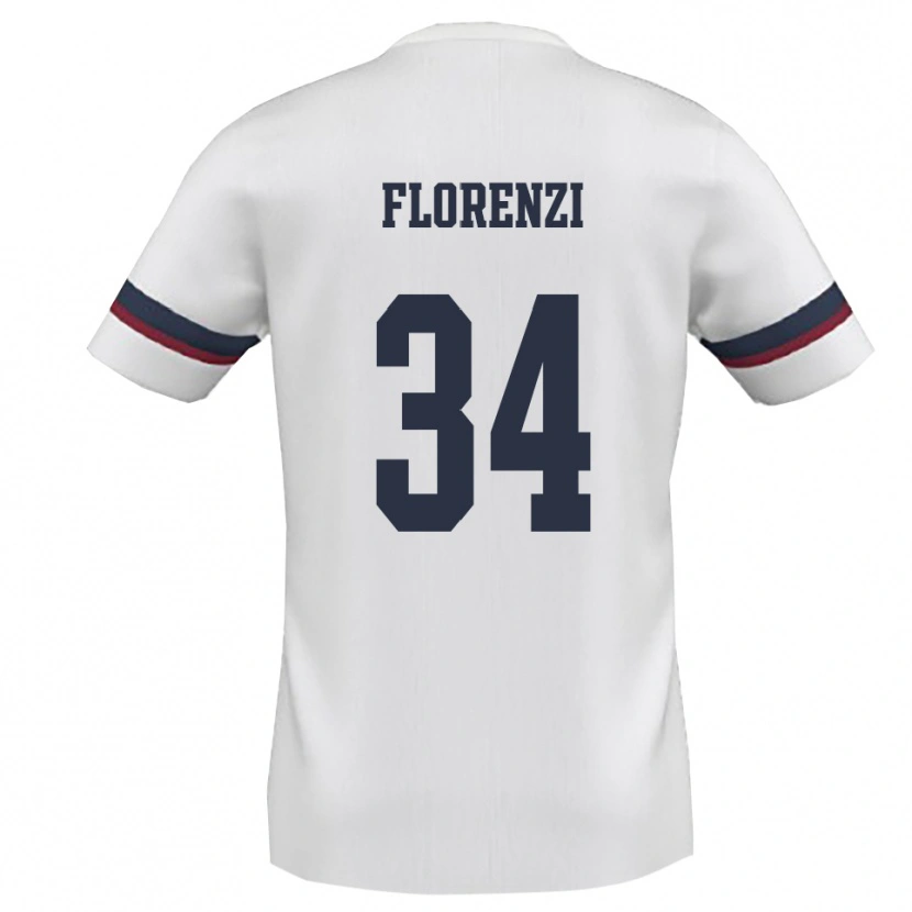 Danxen Mujer Camiseta Aldo Florenzi #34 Blanco Rojo 2ª Equipación 2025/26 La Camisa