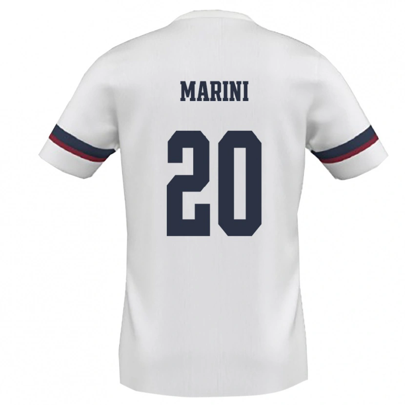 Danxen Mujer Camiseta Alfredo Marini #20 Blanco Rojo 2ª Equipación 2025/26 La Camisa