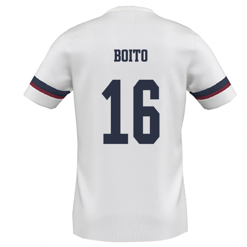 Danxen Mujer Camiseta Lucio Boito #16 Blanco Rojo 2ª Equipación 2025/26 La Camisa