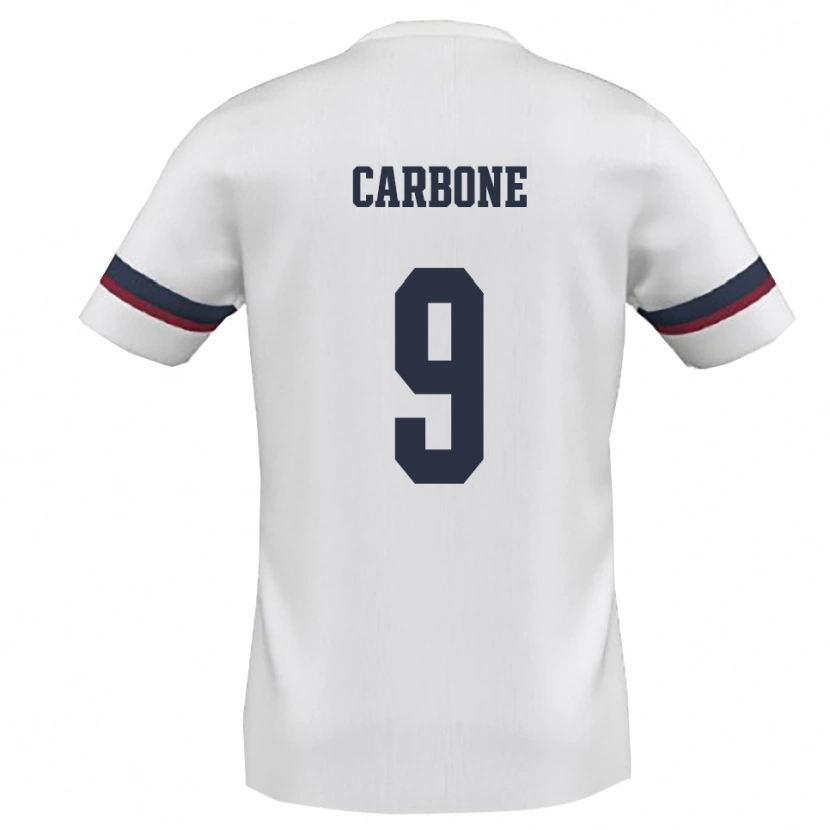 Danxen Mujer Camiseta Raffaele Carbone #9 Blanco Rojo 2ª Equipación 2025/26 La Camisa