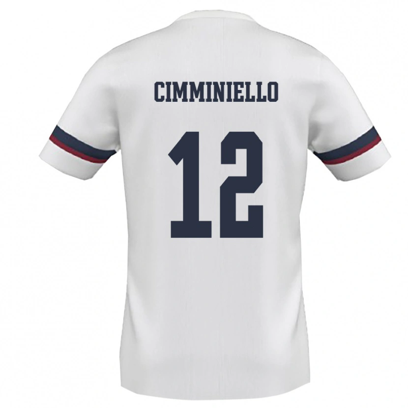Danxen Mujer Camiseta Leon Cimminiello #12 Blanco Rojo 2ª Equipación 2025/26 La Camisa