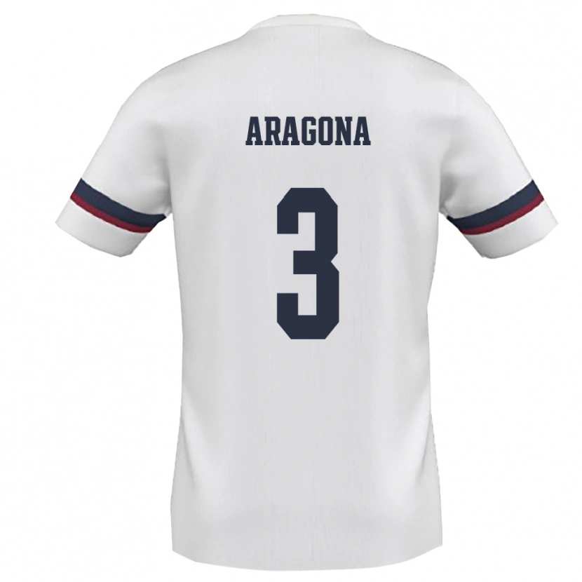 Danxen Mujer Camiseta Cristian Aragona #3 Blanco Rojo 2ª Equipación 2025/26 La Camisa