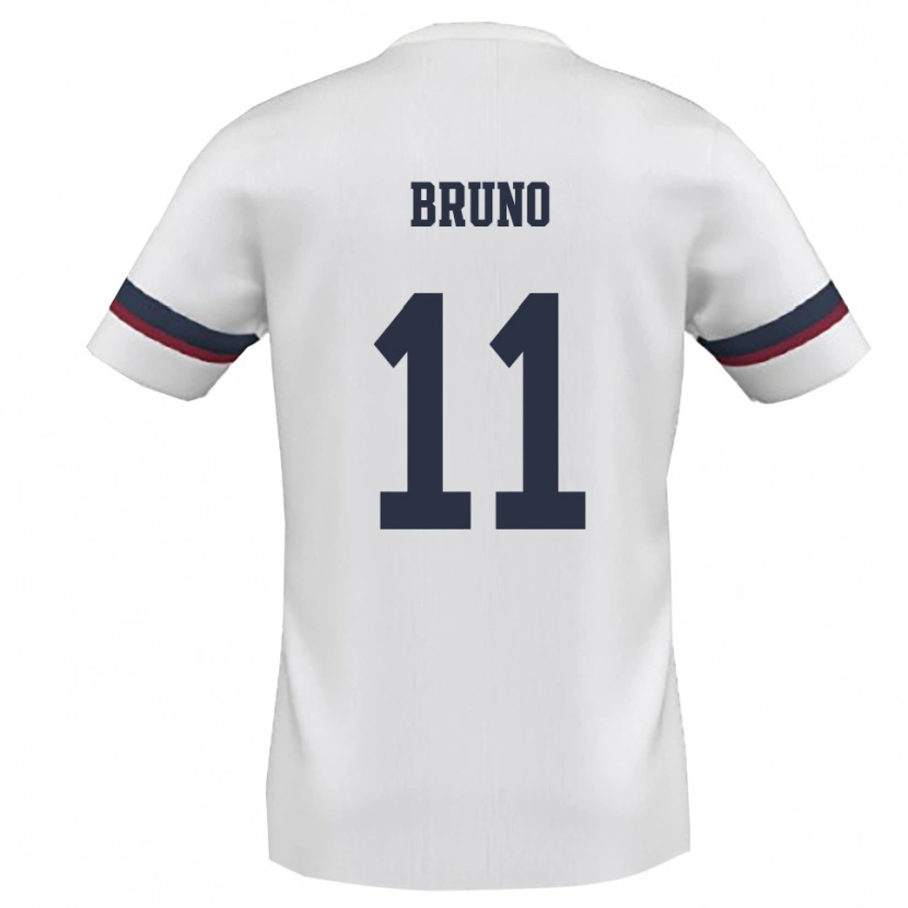 Danxen Mujer Camiseta Niccolò Bruno #11 Blanco Rojo 2ª Equipación 2025/26 La Camisa