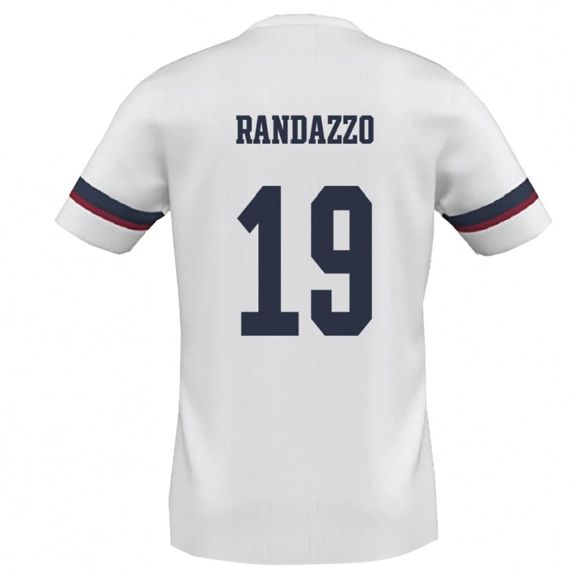 Danxen Mujer Camiseta Alessandro Randazzo #19 Blanco Rojo 2ª Equipación 2025/26 La Camisa