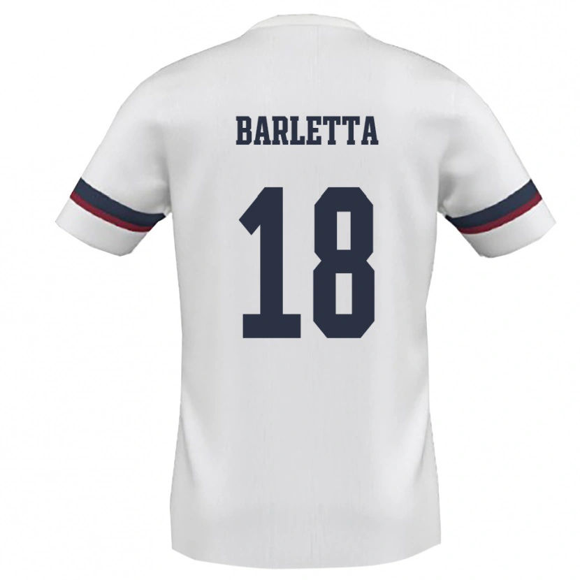 Danxen Mujer Camiseta Emanuele Barletta #18 Blanco Rojo 2ª Equipación 2025/26 La Camisa