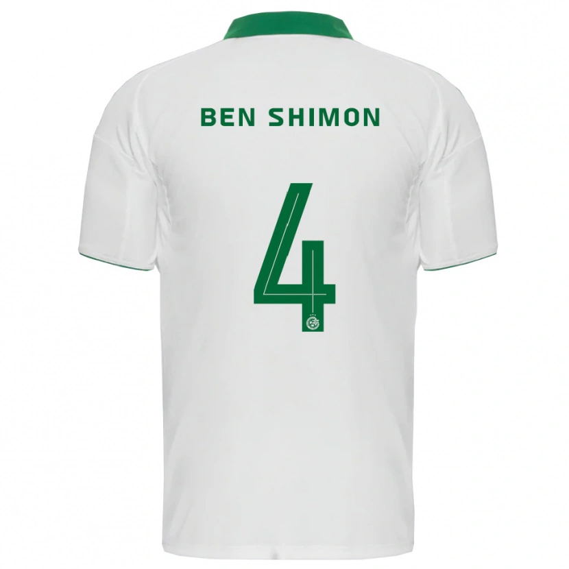 Danxen Mujer Camiseta Elad Ben Shimon #4 Blanco Verde 2ª Equipación 2025/26 La Camisa