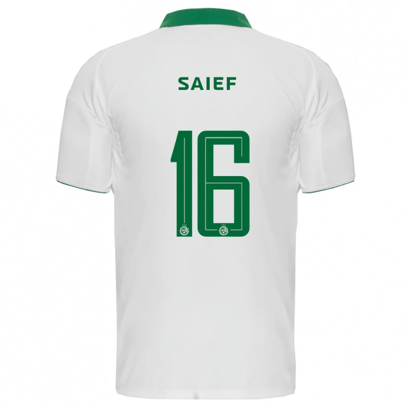 Danxen Mujer Camiseta Kenny Saief #16 Blanco Verde 2ª Equipación 2025/26 La Camisa