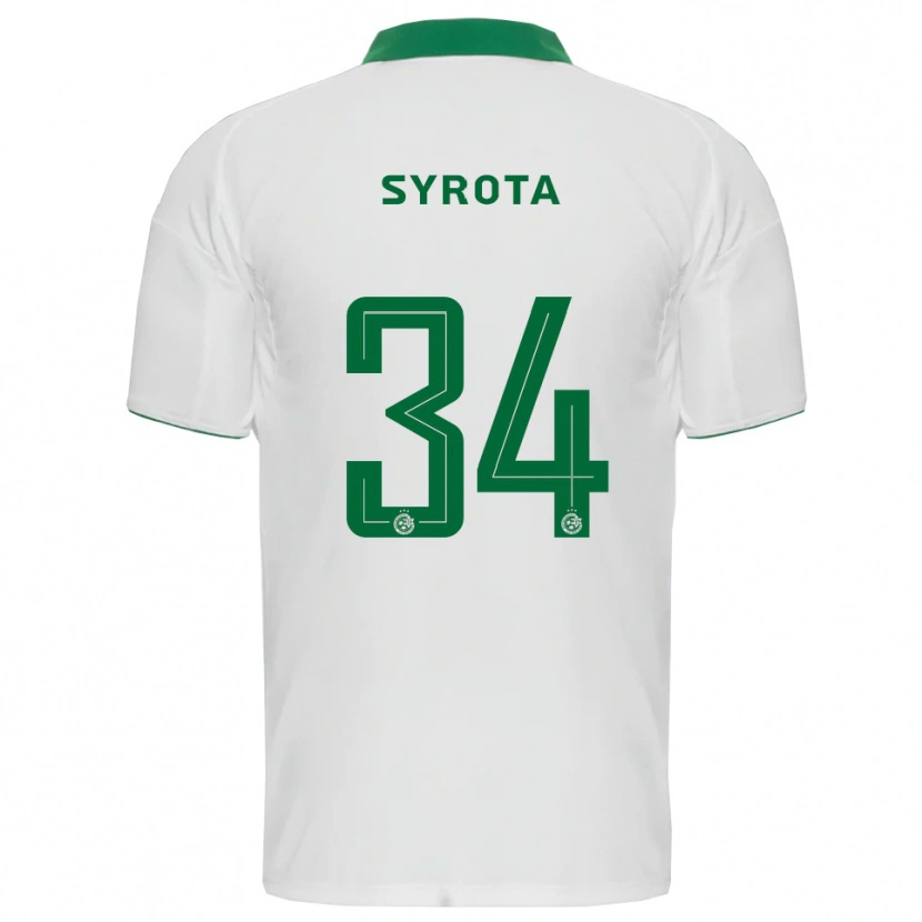 Danxen Mujer Camiseta Oleksandr Syrota #34 Blanco Verde 2ª Equipación 2025/26 La Camisa
