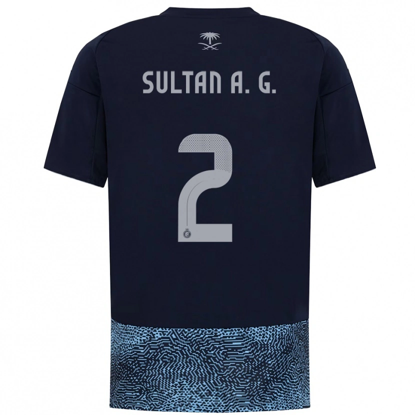 Danxen Mujer Camiseta Sultan Al-Ghannam #2 Marino Azul Celeste 2ª Equipación 2025/26 La Camisa