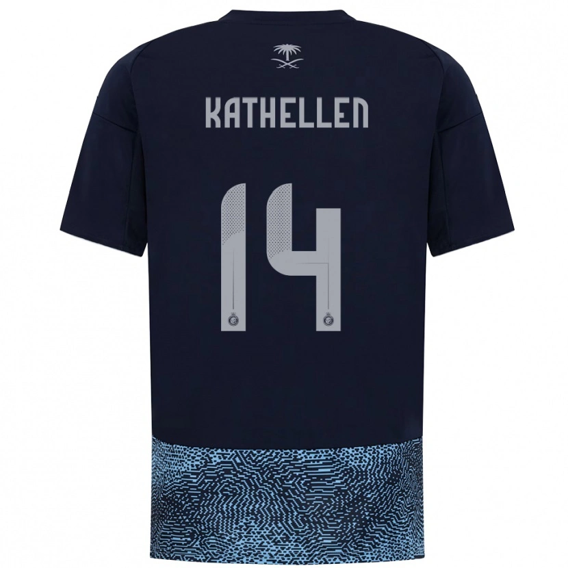 Danxen Mujer Camiseta Kathellen Sousa Feitoza #14 Marino Azul Celeste 2ª Equipación 2025/26 La Camisa