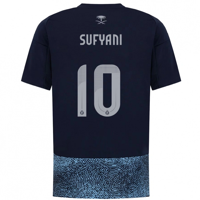 Danxen Mujer Camiseta Abdulrahman Sufyani #10 Marino Azul Celeste 2ª Equipación 2025/26 La Camisa