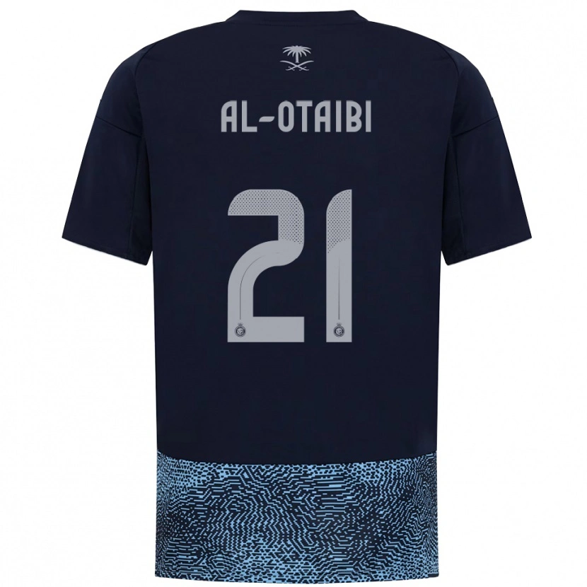 Danxen Mujer Camiseta Abdulrahman Al-Otaibi #21 Marino Azul Celeste 2ª Equipación 2025/26 La Camisa