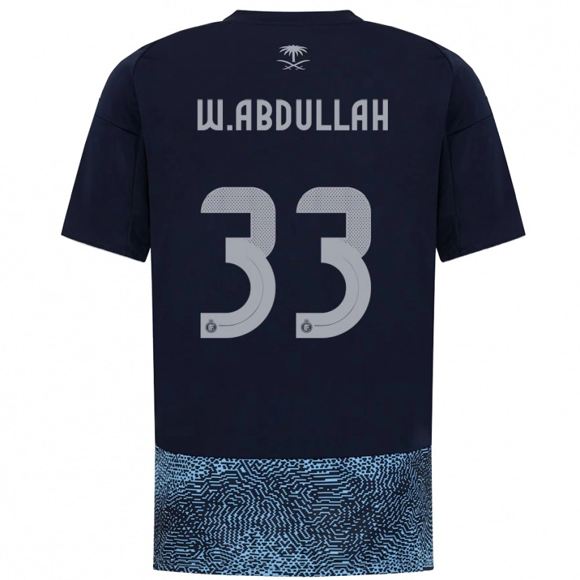 Danxen Mujer Camiseta Waleed Abdullah #33 Marino Azul Celeste 2ª Equipación 2025/26 La Camisa