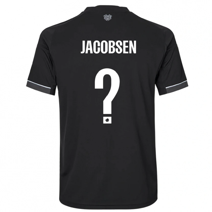 Danxen Mujer Camiseta Holger Jacobsen #0 Negro Blanco 2ª Equipación 2025/26 La Camisa