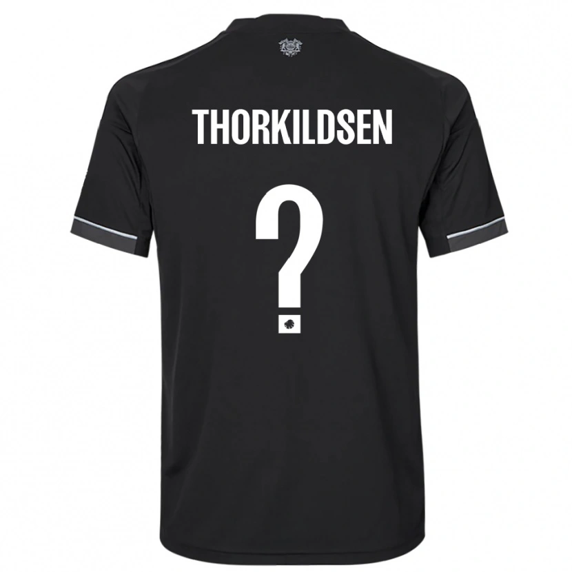Danxen Mujer Camiseta Elias Thorkildsen #0 Negro Blanco 2ª Equipación 2025/26 La Camisa