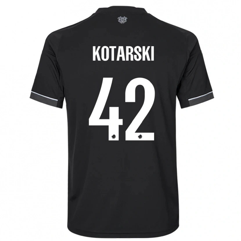 Danxen Mujer Camiseta Dominik Kotarski #42 Negro Blanco 2ª Equipación 2025/26 La Camisa