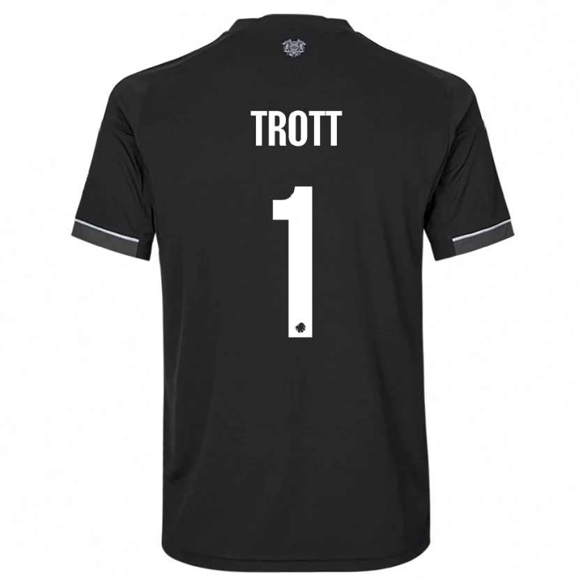 Danxen Mujer Camiseta Nathan Trott #1 Negro Blanco 2ª Equipación 2025/26 La Camisa