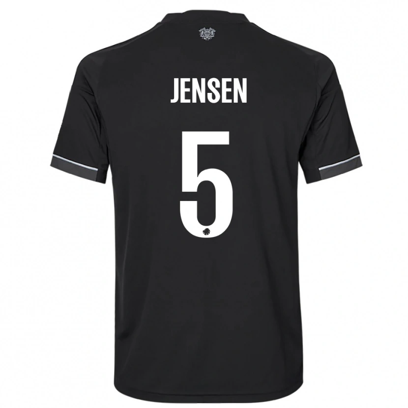 Danxen Mujer Camiseta Emma Jensen #5 Negro Blanco 2ª Equipación 2025/26 La Camisa