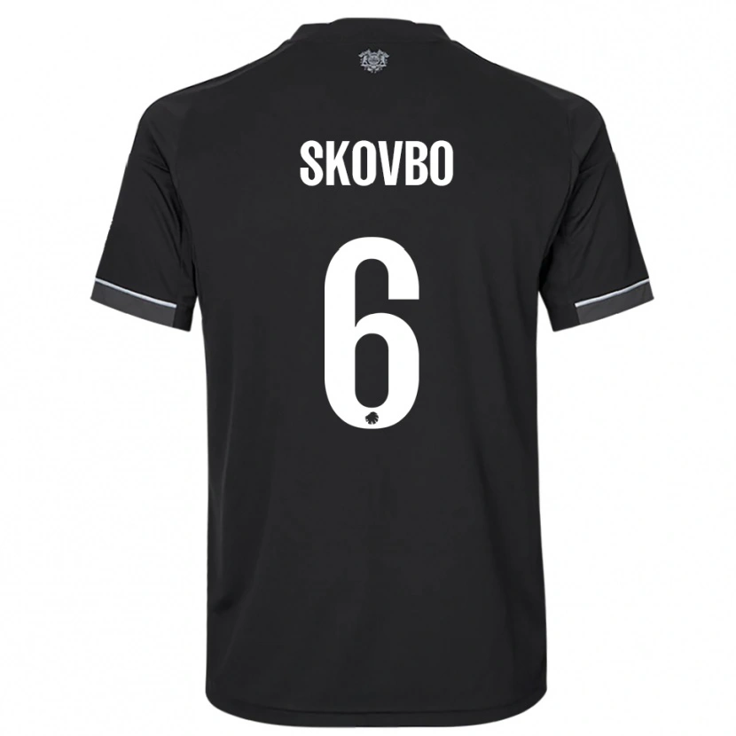 Danxen Mujer Camiseta Ida Skovbo #6 Negro Blanco 2ª Equipación 2025/26 La Camisa