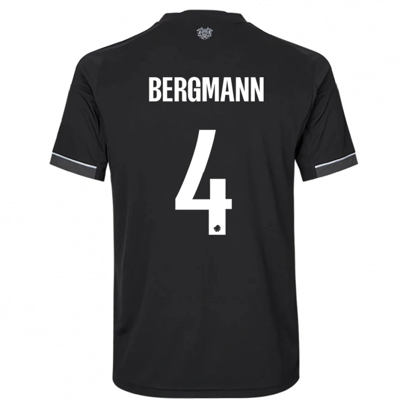 Danxen Mujer Camiseta Olivia Bergmann #4 Negro Blanco 2ª Equipación 2025/26 La Camisa