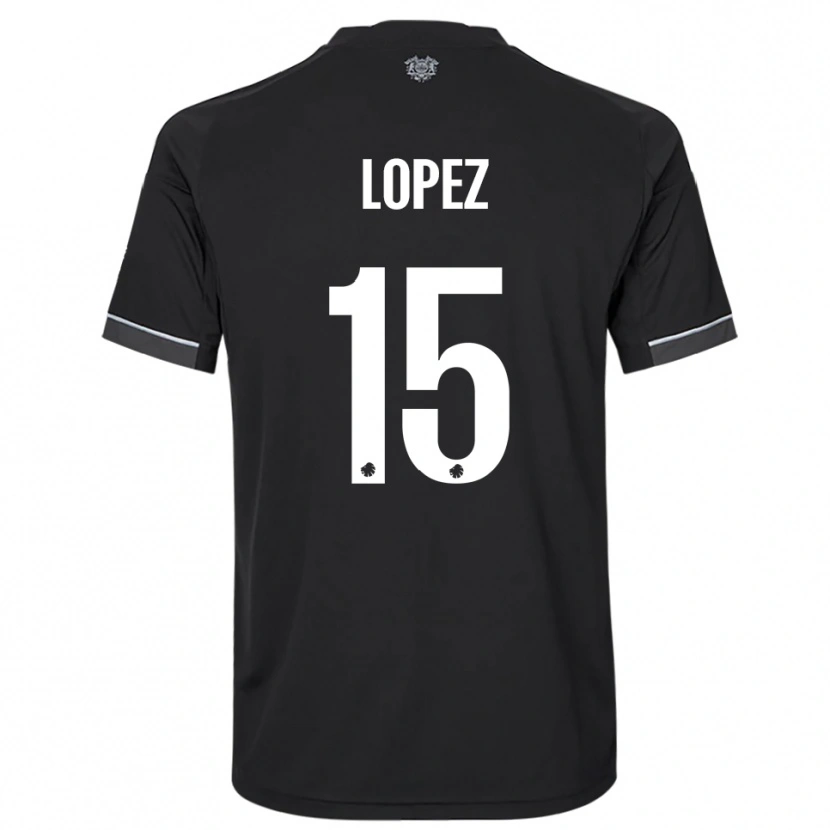 Danxen Mujer Camiseta Marcos López #15 Negro Blanco 2ª Equipación 2025/26 La Camisa