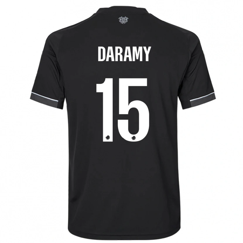 Danxen Mujer Camiseta Abdul Daramy #15 Negro Blanco 2ª Equipación 2025/26 La Camisa
