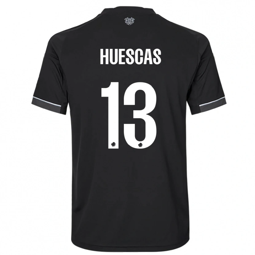 Danxen Mujer Camiseta Rodrigo Huescas #13 Negro Blanco 2ª Equipación 2025/26 La Camisa
