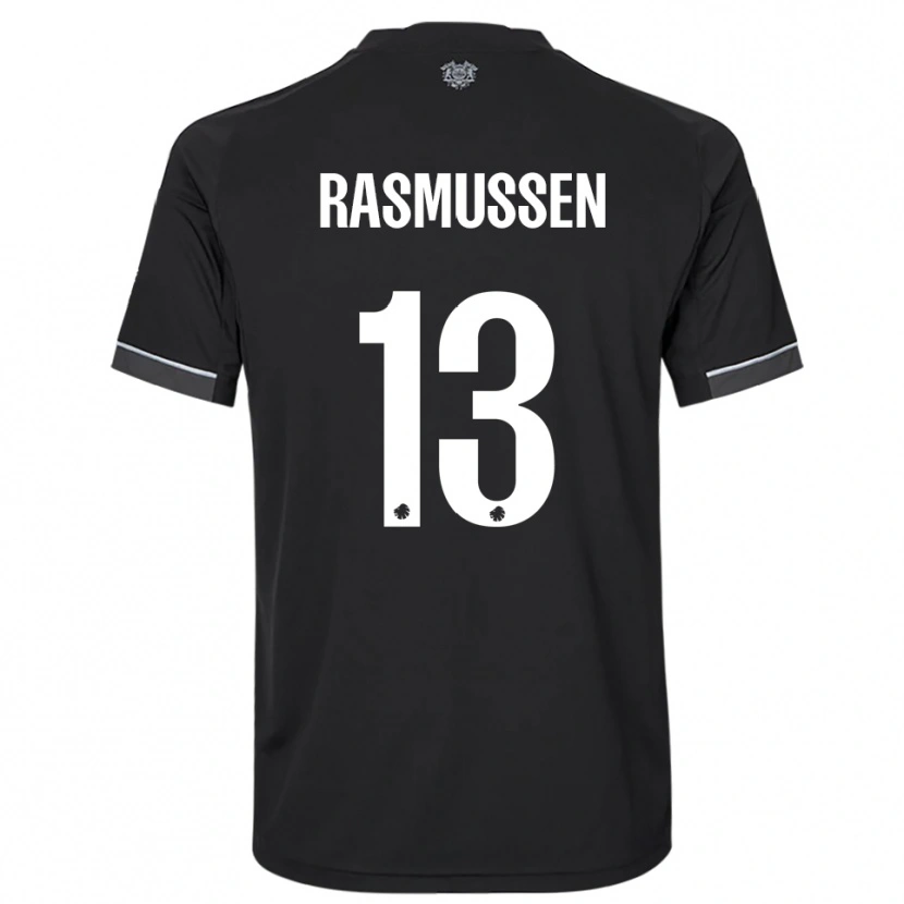 Danxen Mujer Camiseta Sara Rasmussen #13 Negro Blanco 2ª Equipación 2025/26 La Camisa