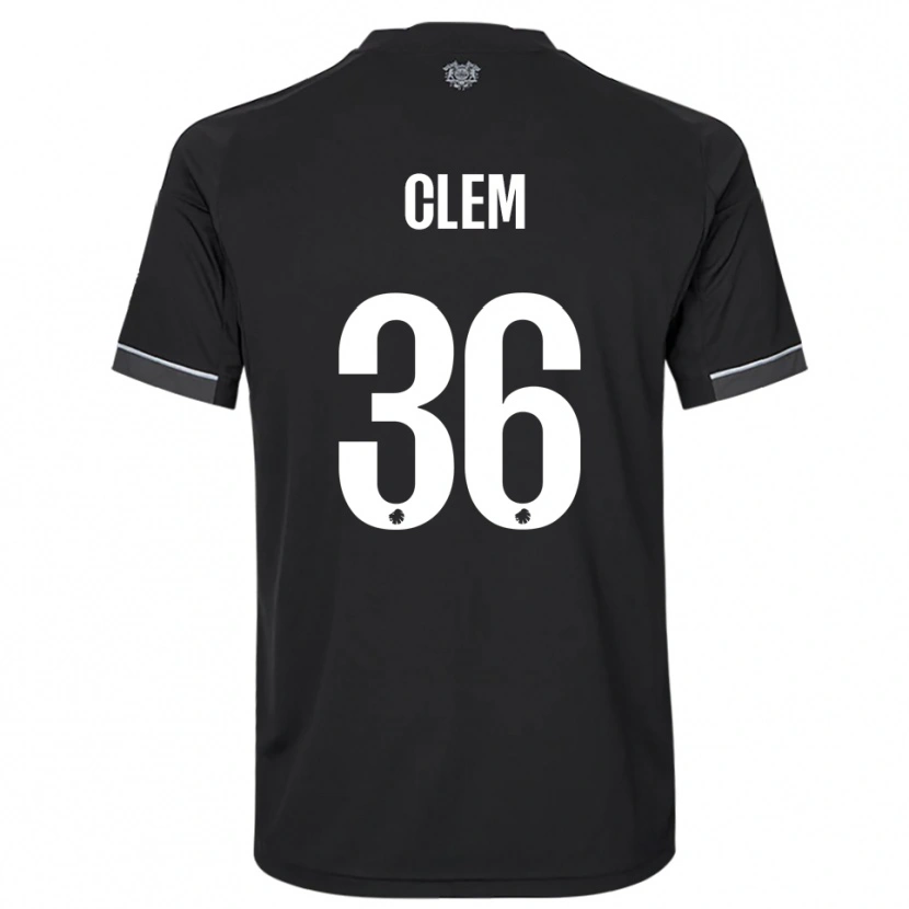 Danxen Mujer Camiseta William Clem #36 Negro Blanco 2ª Equipación 2025/26 La Camisa