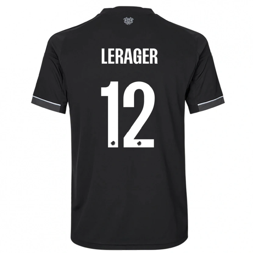 Danxen Mujer Camiseta Lukas Lerager #12 Negro Blanco 2ª Equipación 2025/26 La Camisa