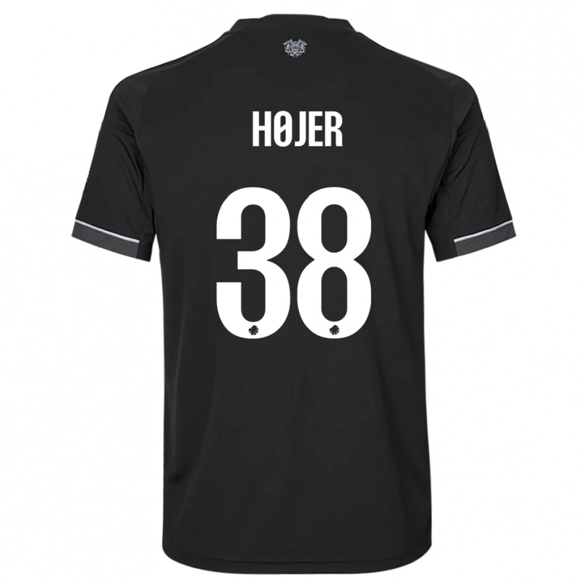 Danxen Mujer Camiseta Oliver Højer #38 Negro Blanco 2ª Equipación 2025/26 La Camisa