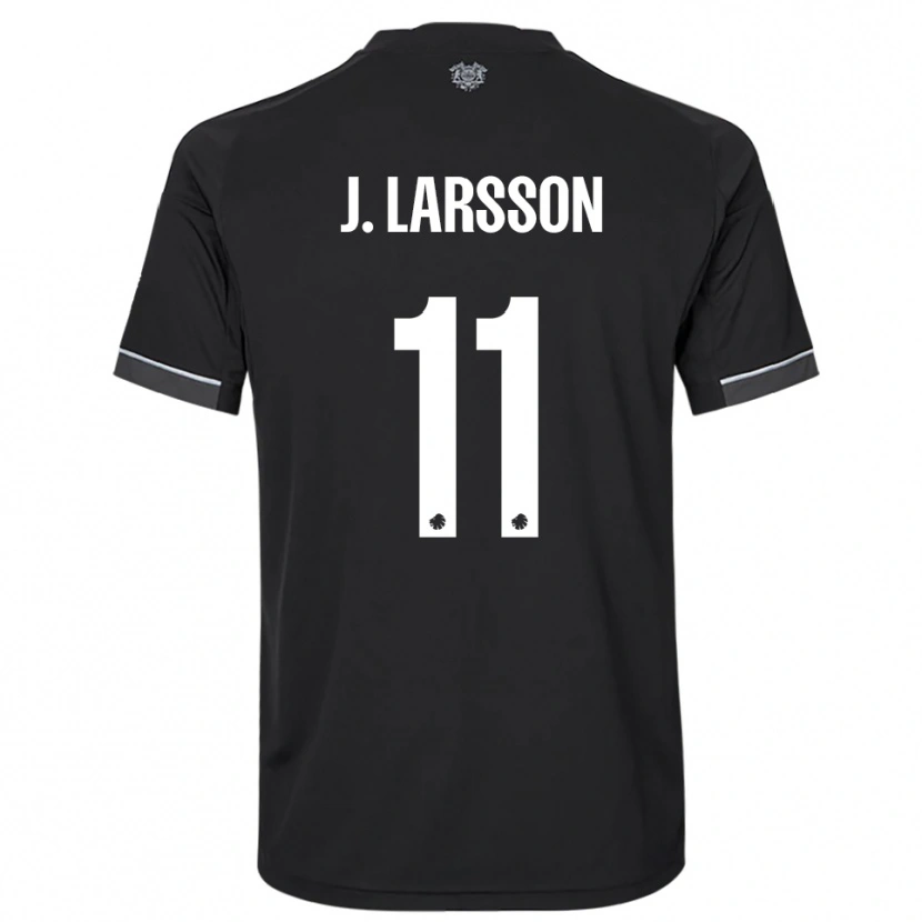 Danxen Mujer Camiseta Jordan Larsson #11 Negro Blanco 2ª Equipación 2025/26 La Camisa