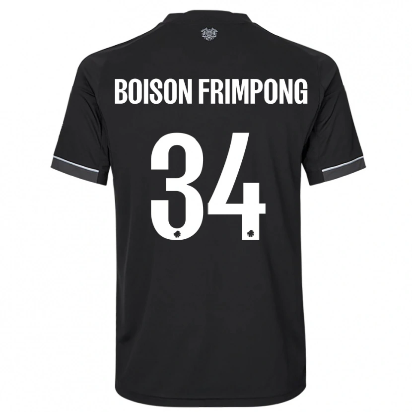 Danxen Mujer Camiseta David Boison Frimpong #34 Negro Blanco 2ª Equipación 2025/26 La Camisa