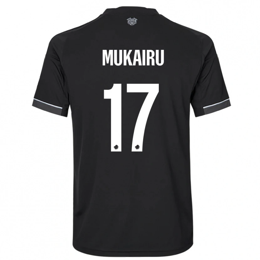 Danxen Mujer Camiseta Paul Mukairu #17 Negro Blanco 2ª Equipación 2025/26 La Camisa