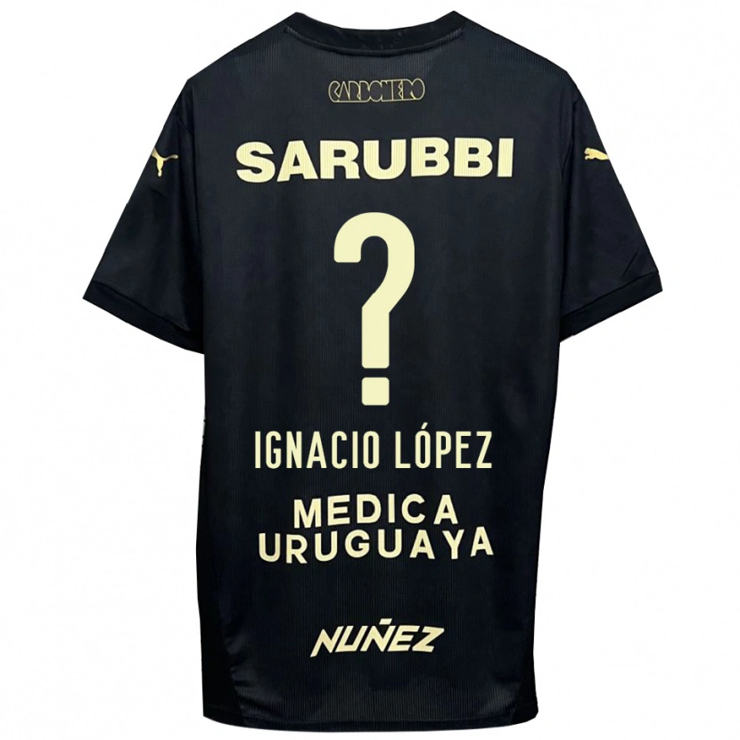 Danxen Mujer Camiseta Ignacio López #0 Negro Oro 2ª Equipación 2025/26 La Camisa