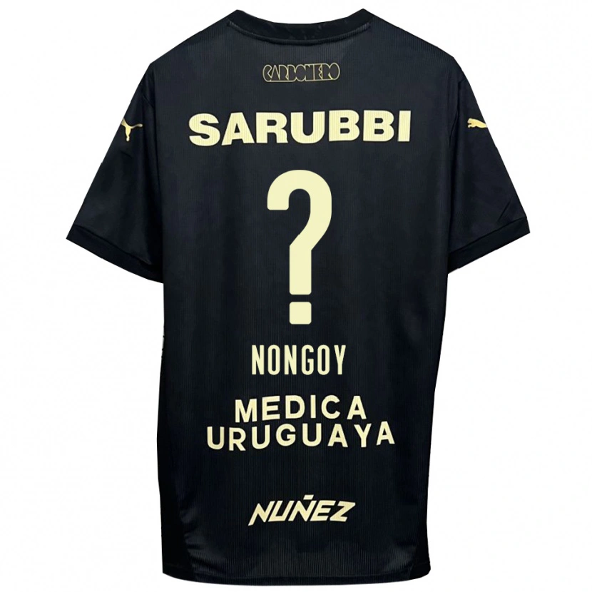 Danxen Mujer Camiseta Pablo Nongoy #0 Negro Oro 2ª Equipación 2025/26 La Camisa