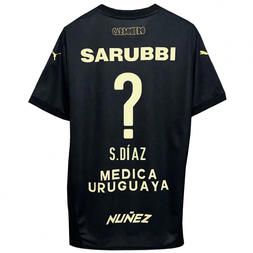 Danxen Mujer Camiseta Santiago Díaz #0 Negro Oro 2ª Equipación 2025/26 La Camisa