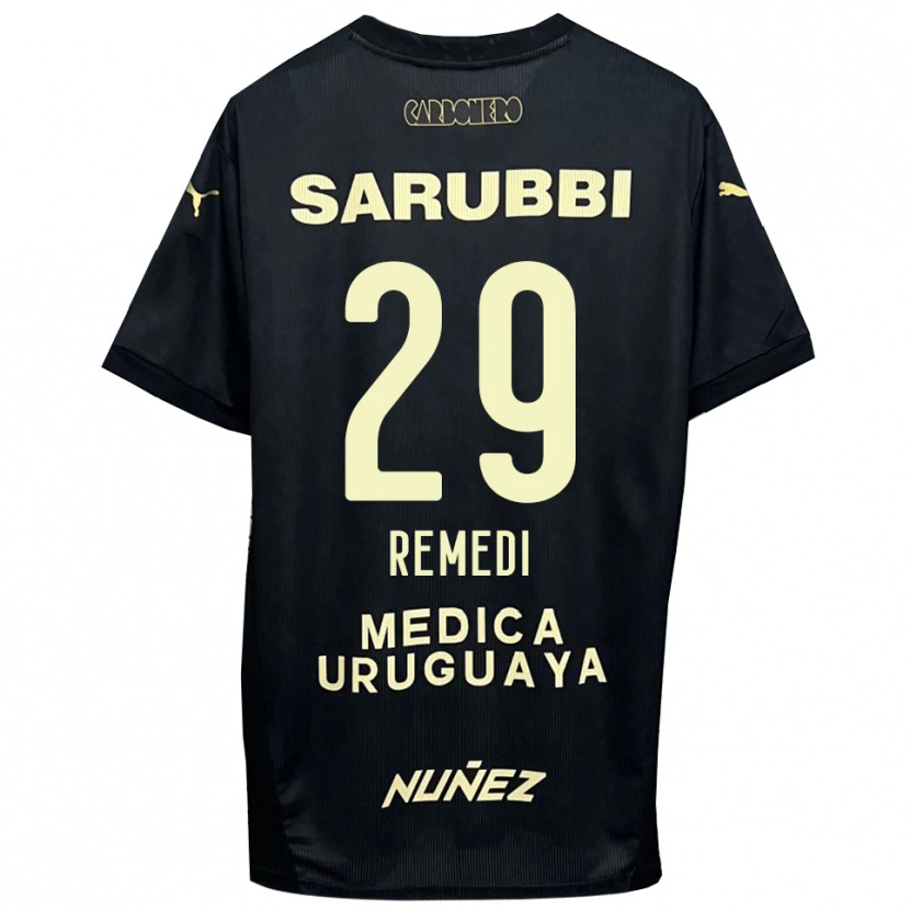 Danxen Mujer Camiseta Eric Remedi #29 Negro Oro 2ª Equipación 2025/26 La Camisa