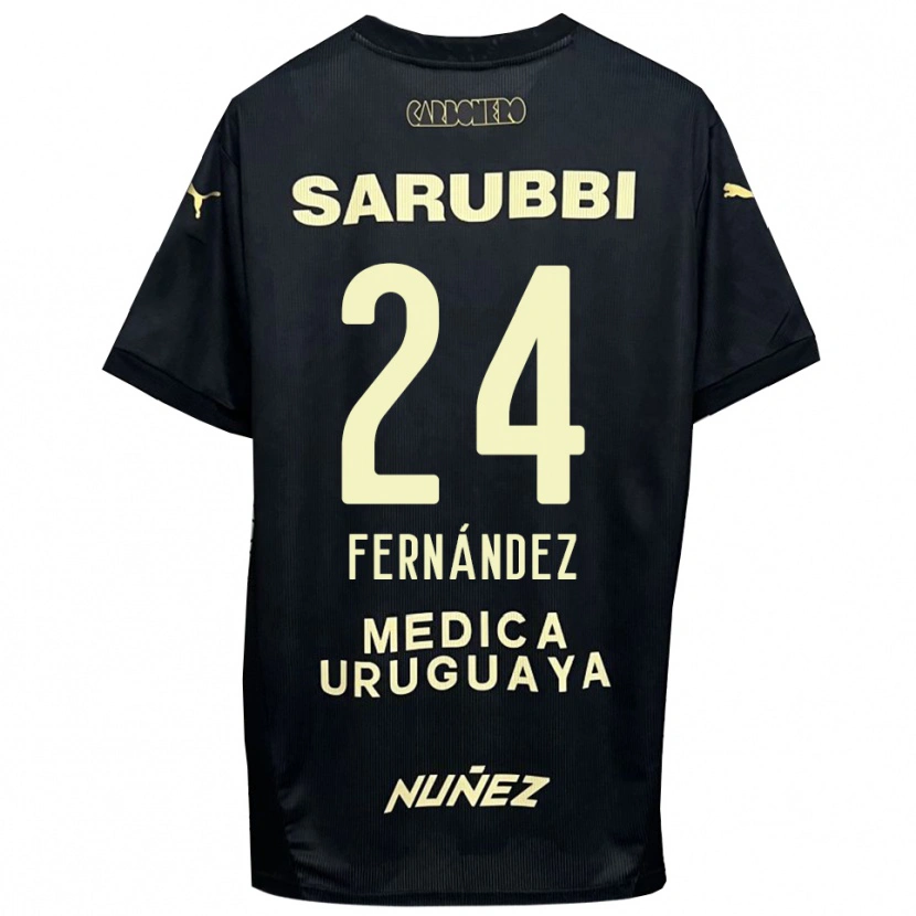Danxen Mujer Camiseta Faustino Fernández #24 Negro Oro 2ª Equipación 2025/26 La Camisa