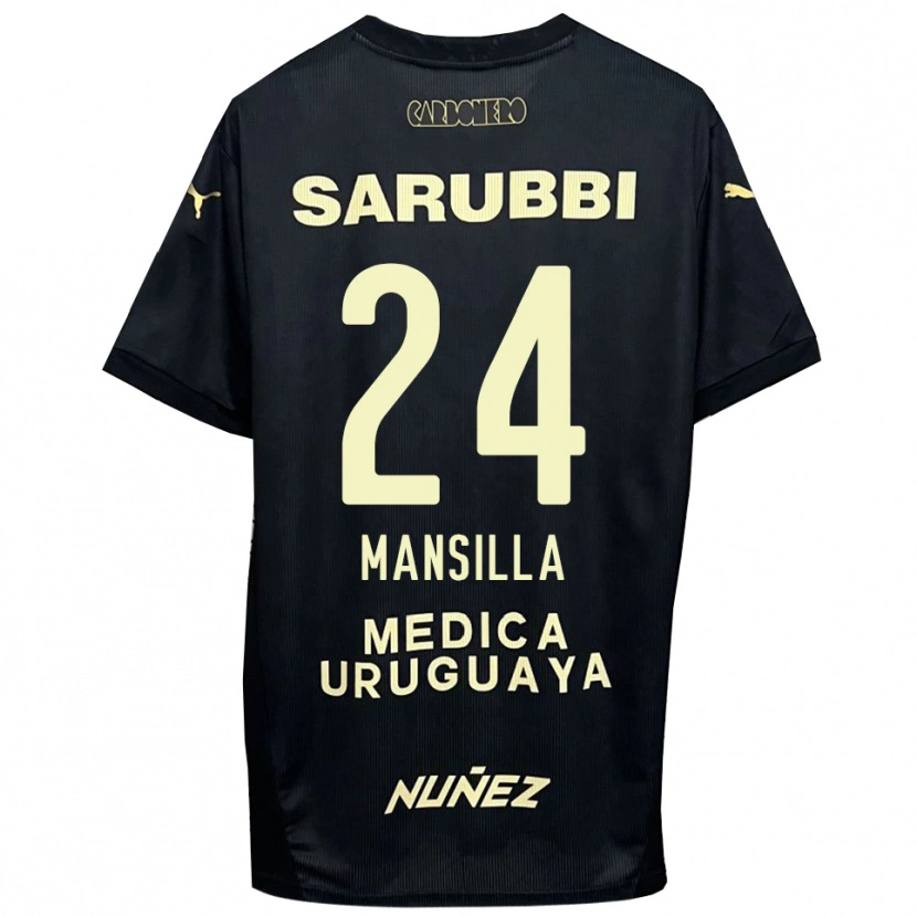 Danxen Mujer Camiseta Brian Mansilla #24 Negro Oro 2ª Equipación 2025/26 La Camisa