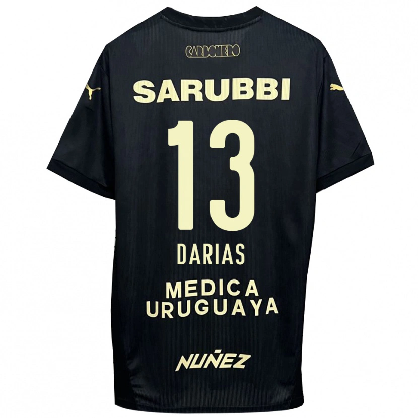 Danxen Mujer Camiseta Eduardo Darias #13 Negro Oro 2ª Equipación 2025/26 La Camisa