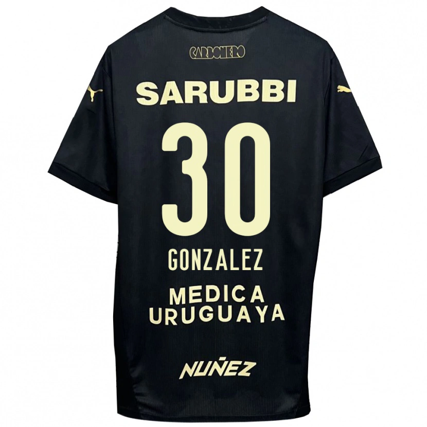 Danxen Mujer Camiseta Ángel González #30 Negro Oro 2ª Equipación 2025/26 La Camisa